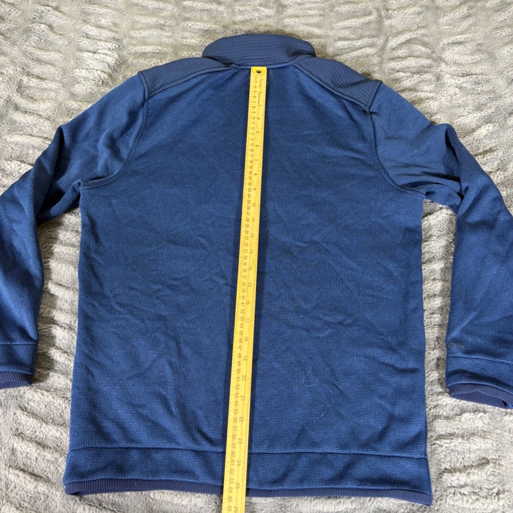Under Armour ColdGear Mens Small Blue Waffle Knit 1/4 Zip Pullover Jacket AR395 - Picture 7 of 8
